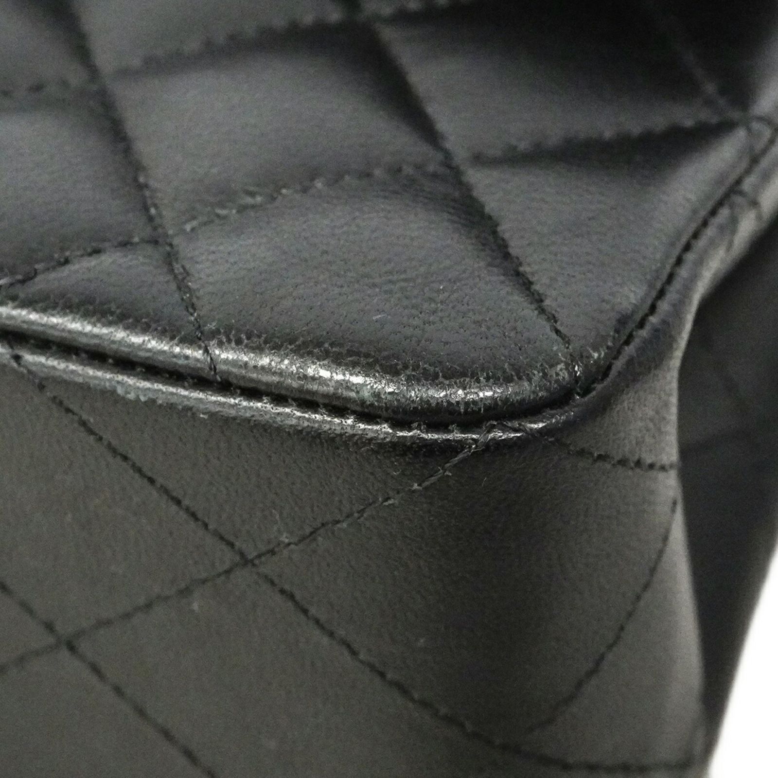 シャネル(Chanel) シャネル ショルダーバッグ マトラッセ Wフラップ Wチェーン ラムスキン ブラック レディース