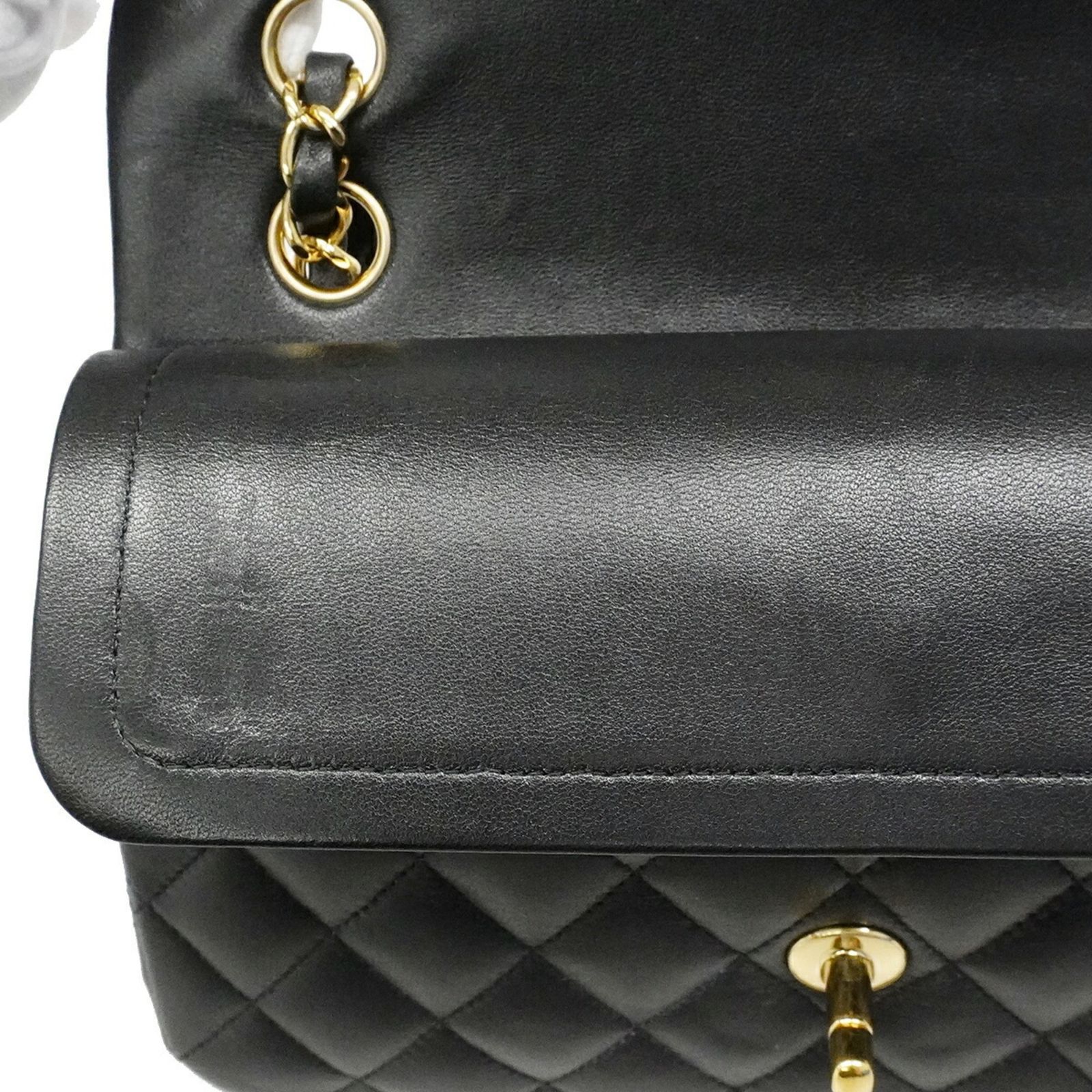 シャネル(Chanel) シャネル ショルダーバッグ マトラッセ Wフラップ Wチェーン ラムスキン ブラック レディース