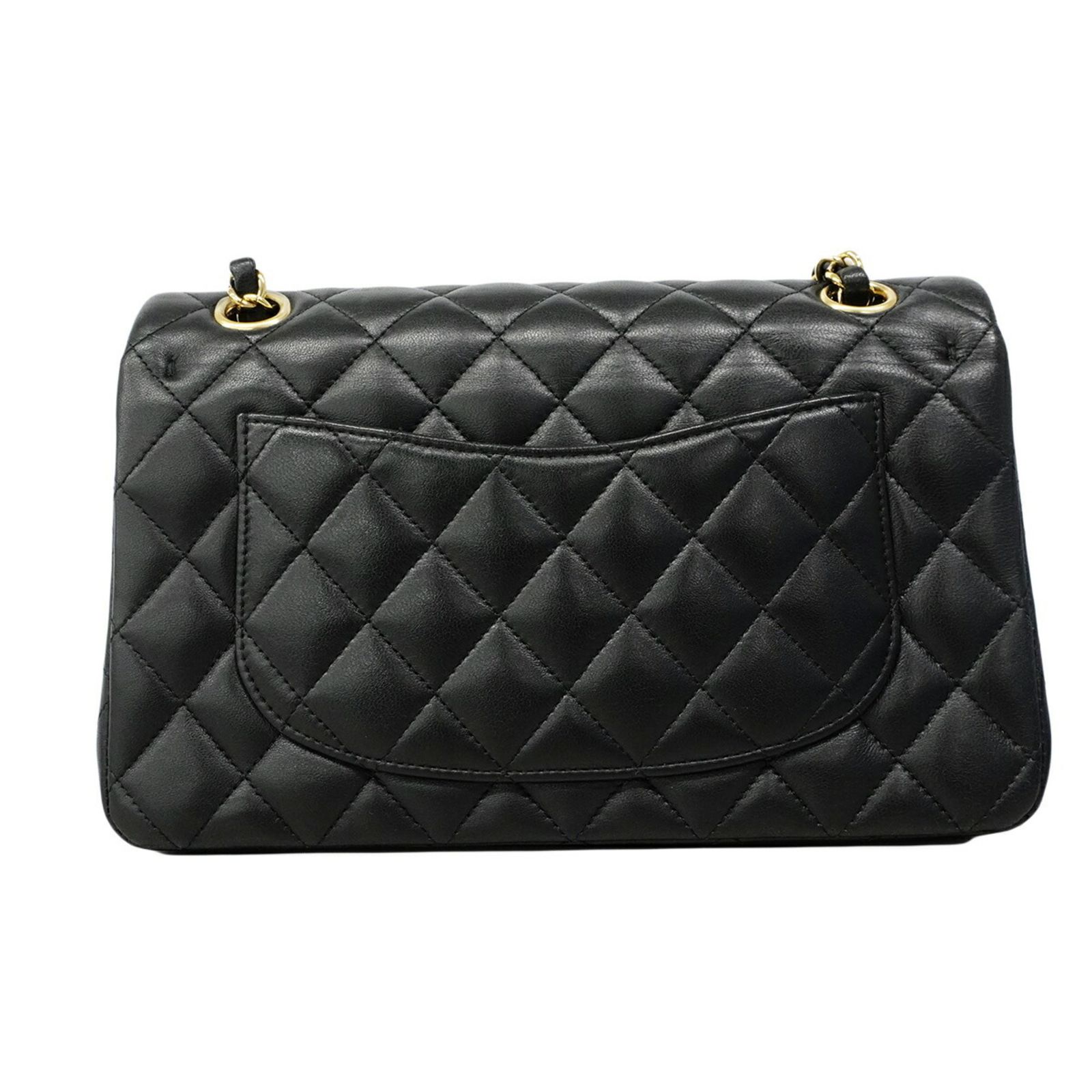 シャネル(Chanel) シャネル ショルダーバッグ マトラッセ Wフラップ Wチェーン ラムスキン ブラック レディース