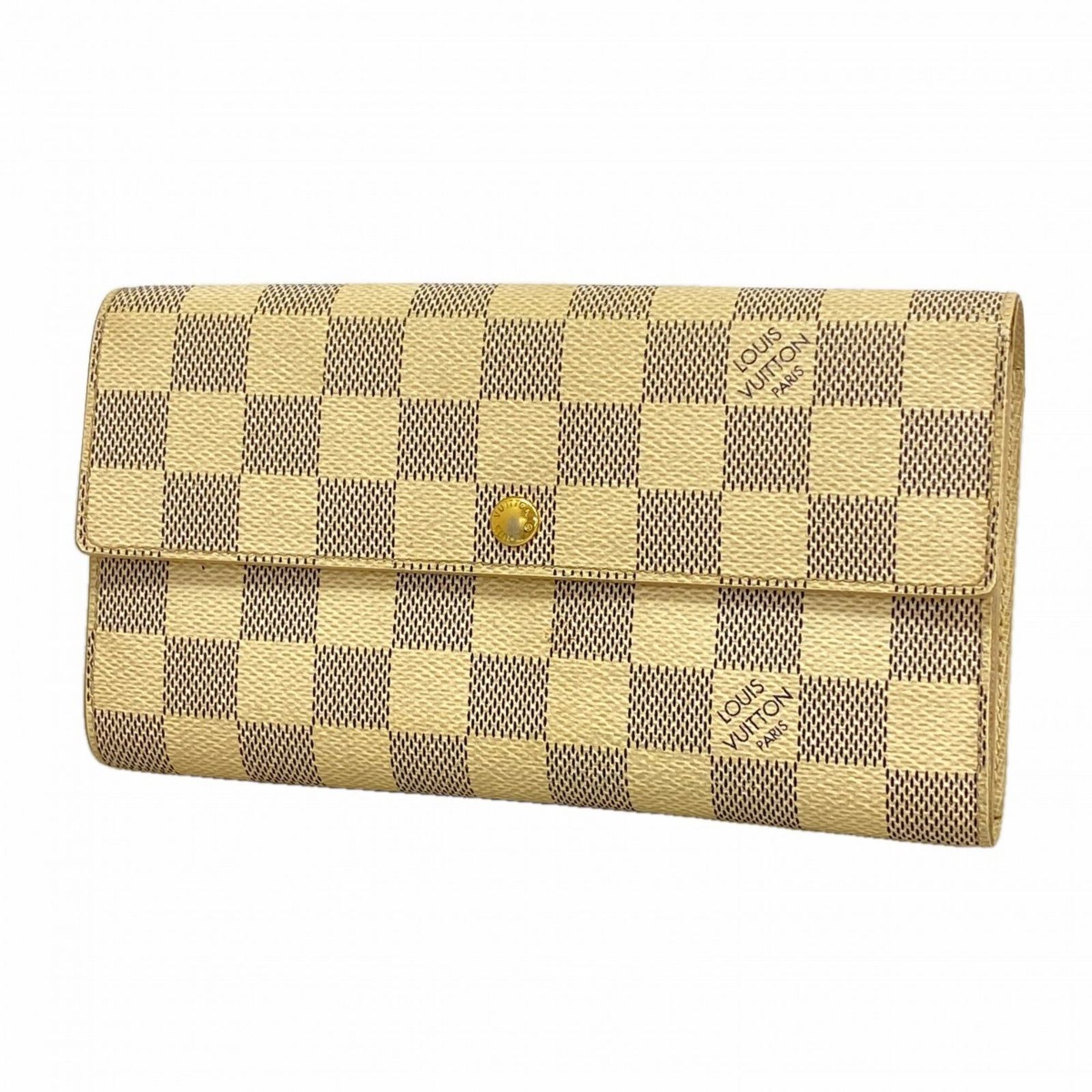 ルイ・ヴィトン(Louis Vuitton) ルイ・ヴィトン 長財布 ダミエ・アズール ポルトフォイユサラ N61735 ホワイトレディース