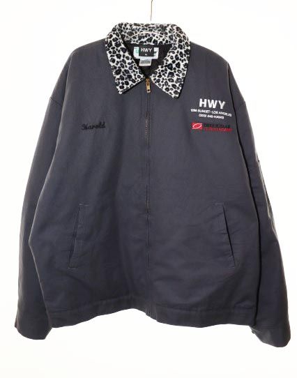 ハイウェイ HWY × アス US LEOPARD COLLARED WORK JACKET GREY XL レオパード ワーク ジャケット グレー 【ブランド古着ベクトル】【中古】260615