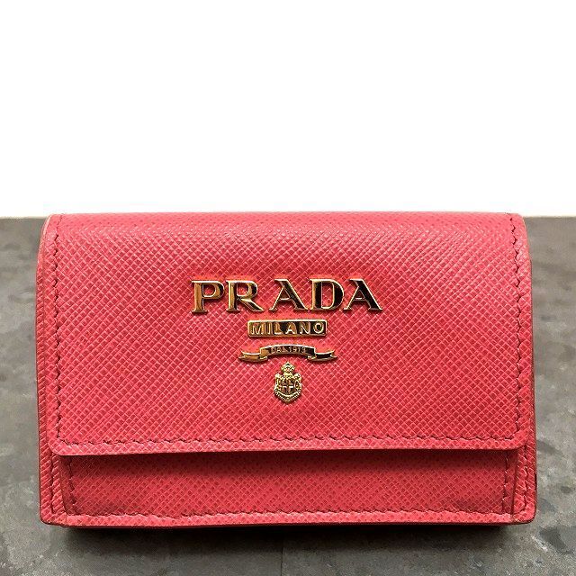 未使用品 PRADA 三つ折り財布 1MH021 サフィアーノ ピンク 190 未使用品 PRADA 三つ折り財布 1MH021 サフィアーノ ピンク 190