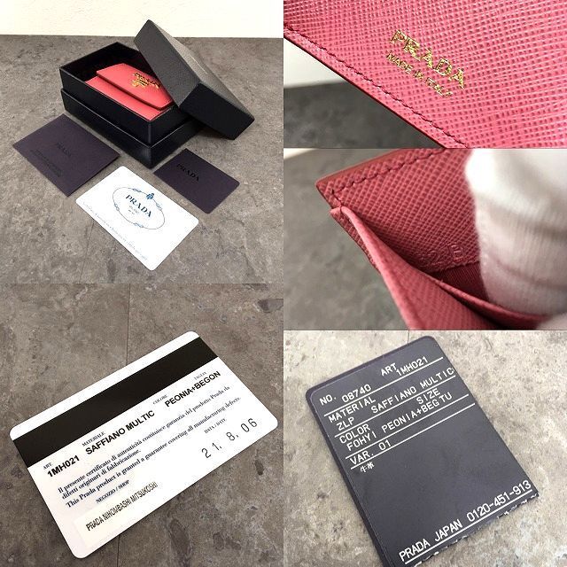 未使用品 PRADA 三つ折り財布 1MH021 サフィアーノ ピンク 190 未使用品 PRADA 三つ折り財布 1MH021 サフィアーノ ピンク 190