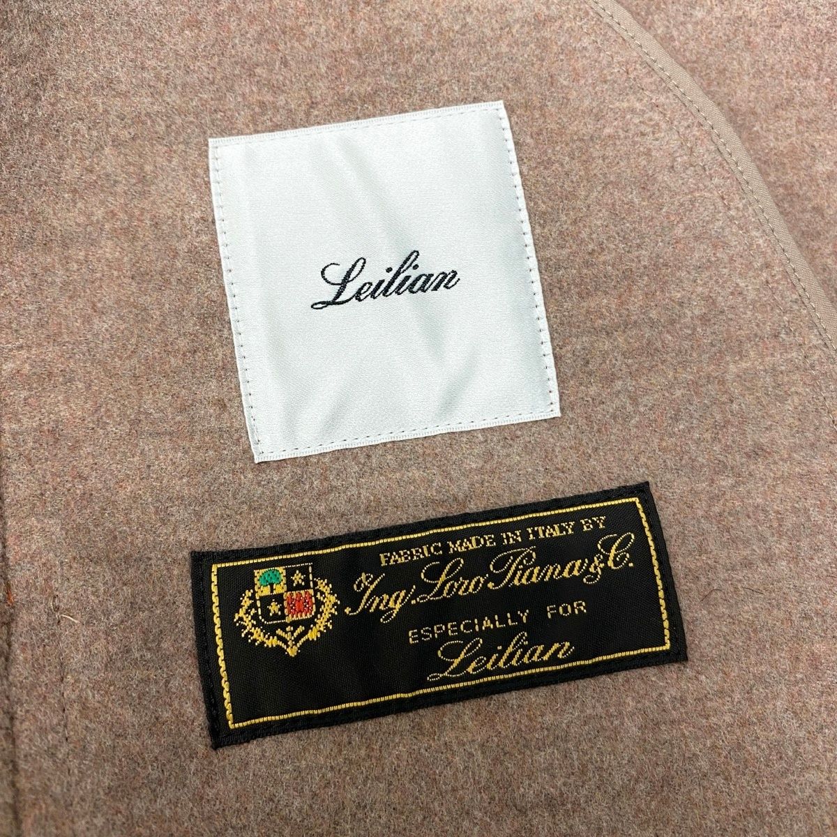 26f16【極美品】Leilian レリアン 今年タグ ロロピアーナ生地 スタンドカラーコート ウールコート アウター 11サイズ オレンジ ウール100％ レディース 女性用u02t