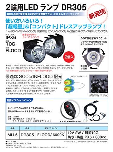 【新品】PIAA(ピア) バイク用アシストランプ LED 6000K 12V2W ドレスアップLEDイルミネーション IPX6 車検対応 ランプ2個入 MLL6 54b3a3c6