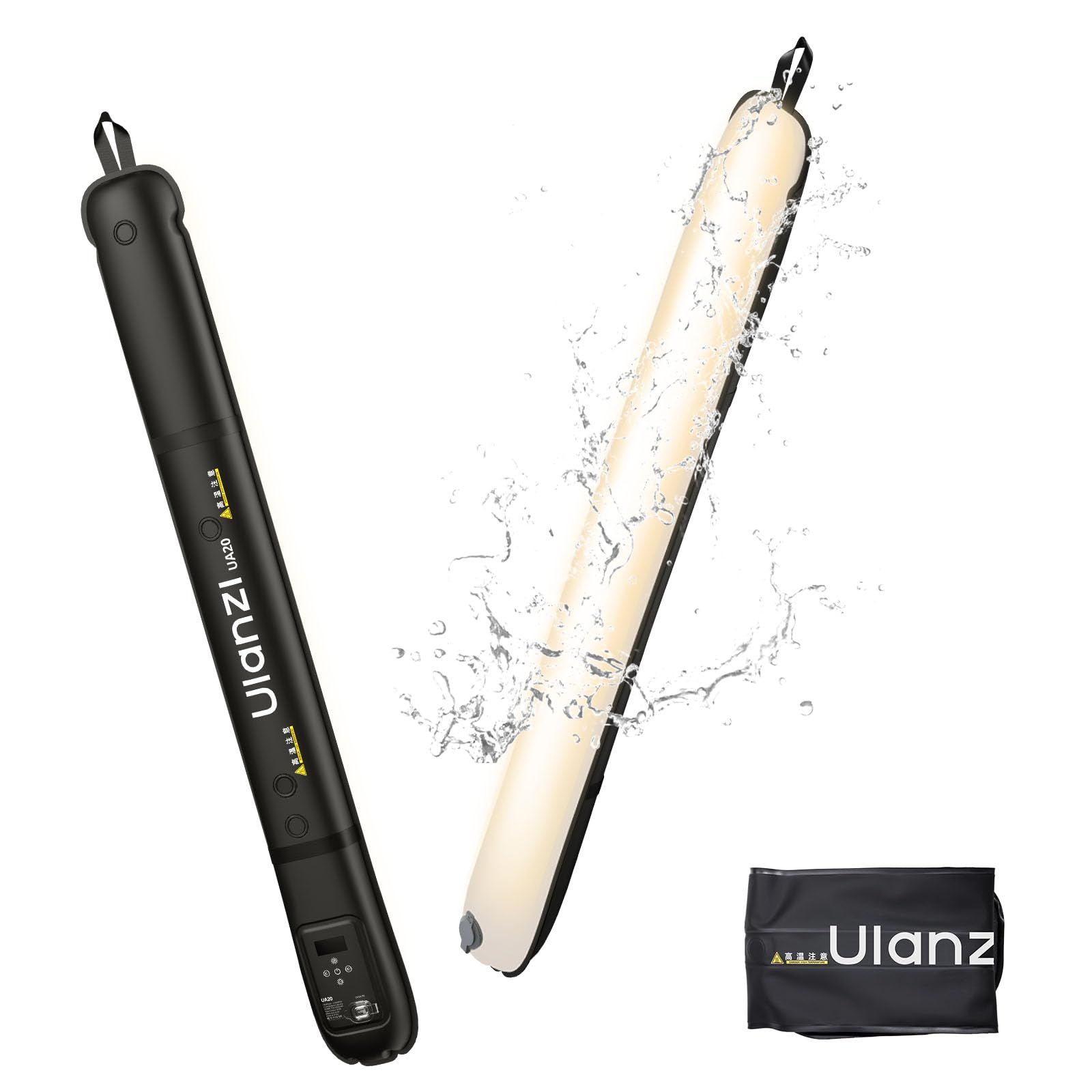 【新品】Ulanzi UA20 20W LEDビデオライト 撮影用ライト チューブライト インフレータブル マグネット付き 色温度2700K?6500K CRI 95+ 2500mAh Type C充電式 高輝度 1/4インチネジ穴 折りたた 46924baf