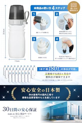 【新品】【日本製/防災士監修】3層濾材仕様の携帯浄水器 コップ付属モデル ［25の有害物質除去検査済×日本浄水器協会仕様に準拠］ 災害用浄水器・アウトドア・海外旅行にも c80d4c45