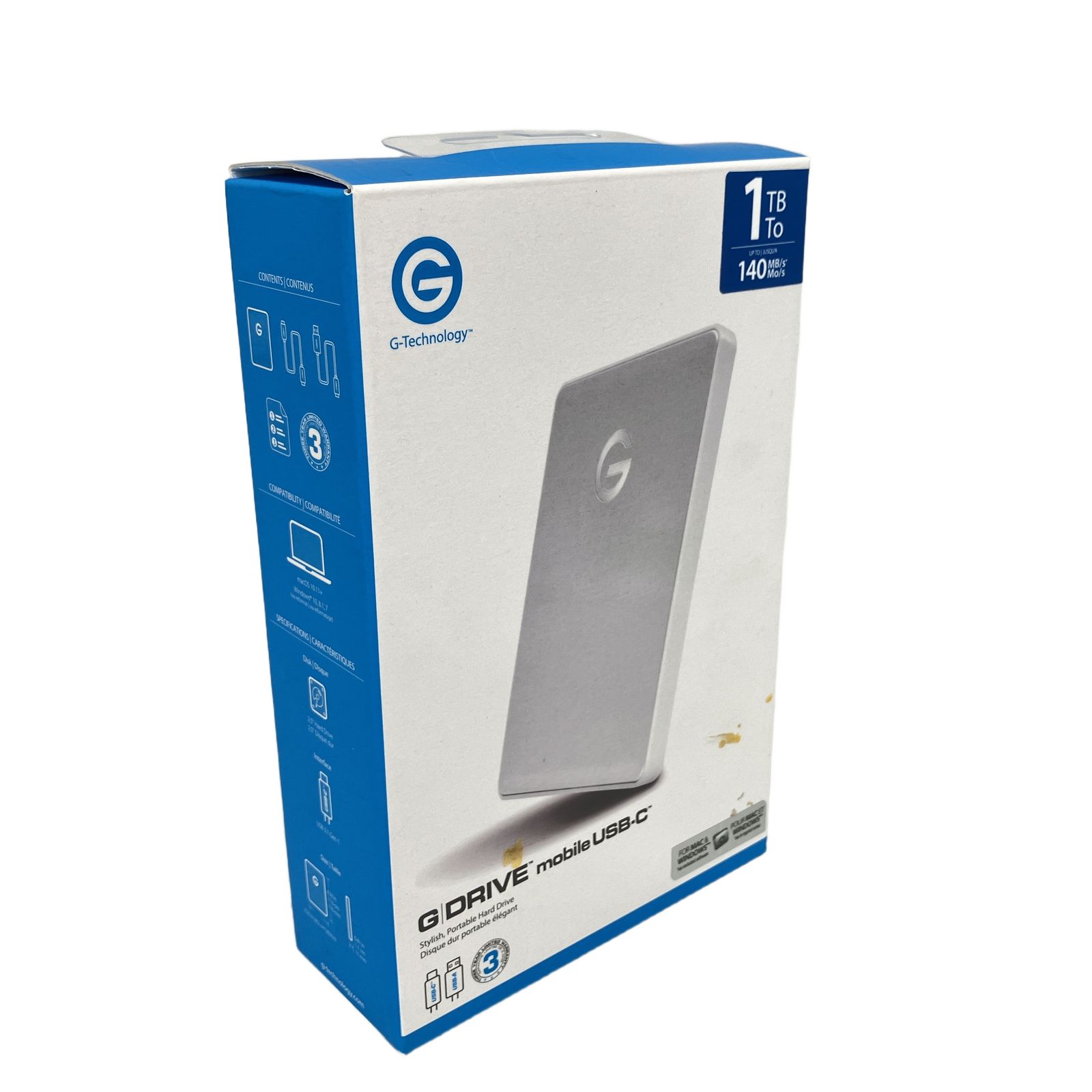 G-Technology ポータブルHDD 1TB G-DRIVE Mobile USB-C PC周辺機器 未使用 未開封 K11335563