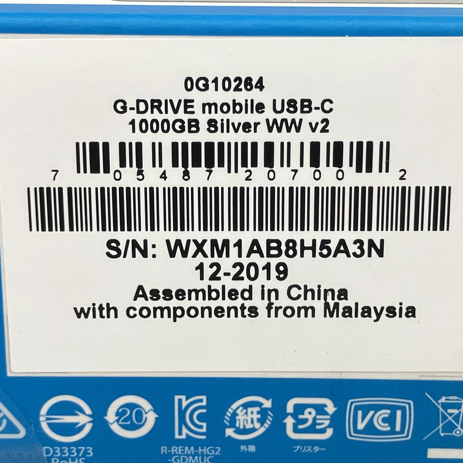 G-Technology ポータブルHDD 1TB G-DRIVE Mobile USB-C PC周辺機器 未使用 未開封 K11335563