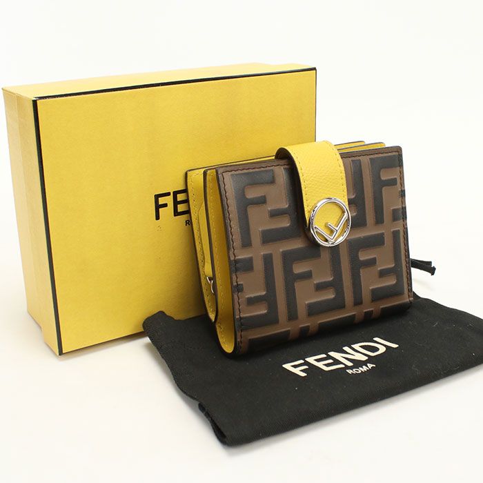FENDI フェンディ エフイズフェンディ 8M0386 二つ折り財布 カーフ【中古】 レディース