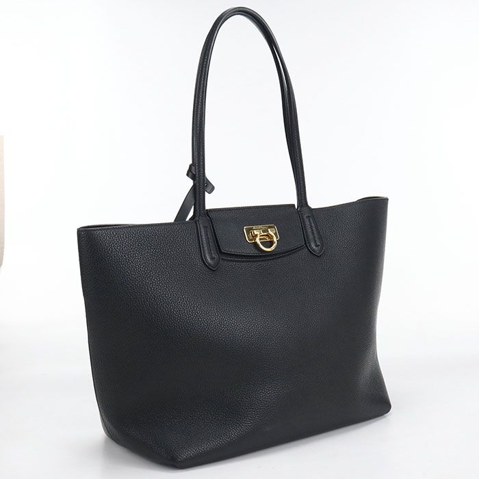 FERRAGAMO フェラガモ ガンチーニ 21 1376 トートバッグ カーフ【中古】 レディース