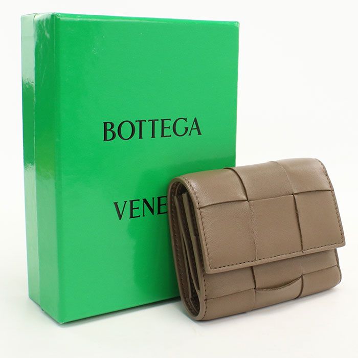 BOTTEGA VENETA ボッテガ・ヴェネタ ファスナーウォレット カセット 814686 三つ折り財布/ラムスキン【中古】 レディース