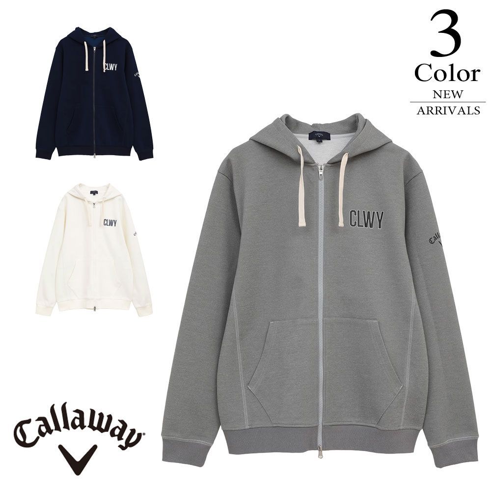 【セール/40％OFF】キャロウェイ ゴルフウェア カノコダブルニットフルジップパーカー c25217102 【M/L/LL寸：メンズ】Callaway キャロウエイ ゴルフウエア トレーナー メンズ【新品】