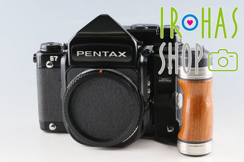 Pentax 67 TTL Medium Format Film Camera + Wood Grip #64862E2