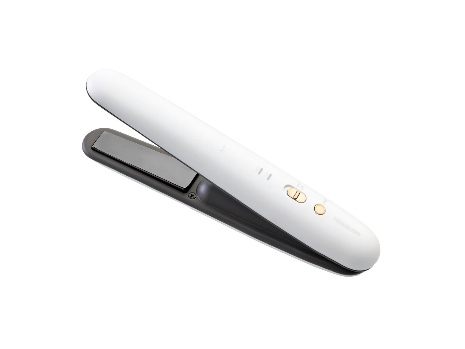 コイズミ ヘアアイロン ストレート コードレス USB充電式 海外対応 2段階温度調節 持ち運び コンパクト ポーチ付き ホワイト KHS-8660/Wma
