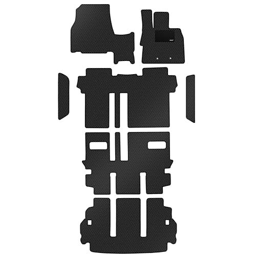 R◆【防水マット】Aviles 三菱 互換品 デリカ D5 フロアマット+ステップマット+ ラゲッジマット(トランクマット)【カーボン柄】(08：形状【8】)