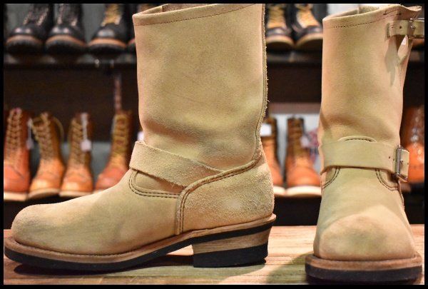 【7.5D 良品 08年】レッドウィング 8268 スエード エンジニア ホーソーンアビレーンラフアウト スチールトゥ ブーツ redwing HOPESMORE【GF114】