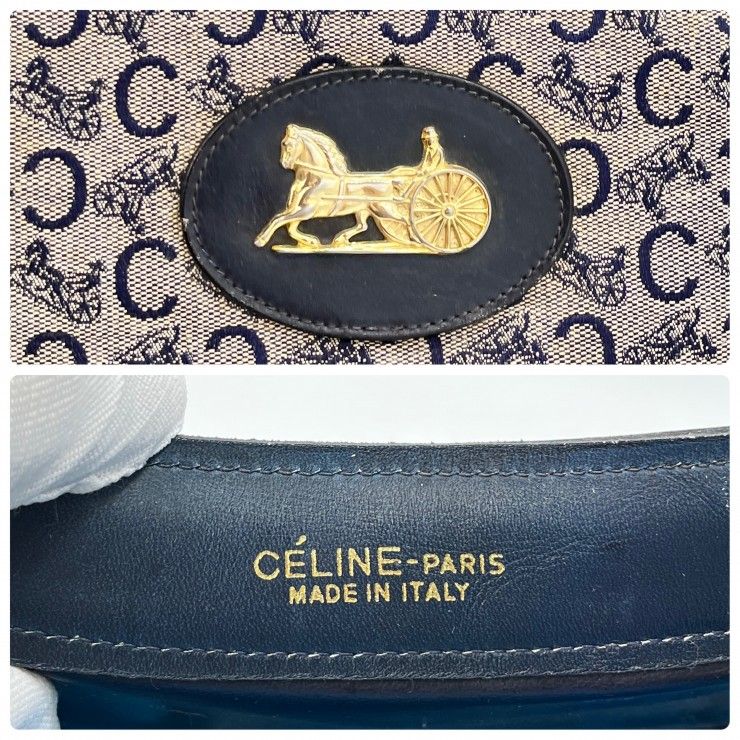 ブランド別 【希少】CELINE セリーヌ Cマカダム 馬車柄 ハンドバッグ 