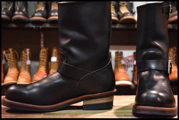 【8.5D 良品 14年】レッドウィング 2268 エンジニア 黒 ブラッククローム スチールトゥ プルオン ブーツ redwing HOPESMORE【GF117】