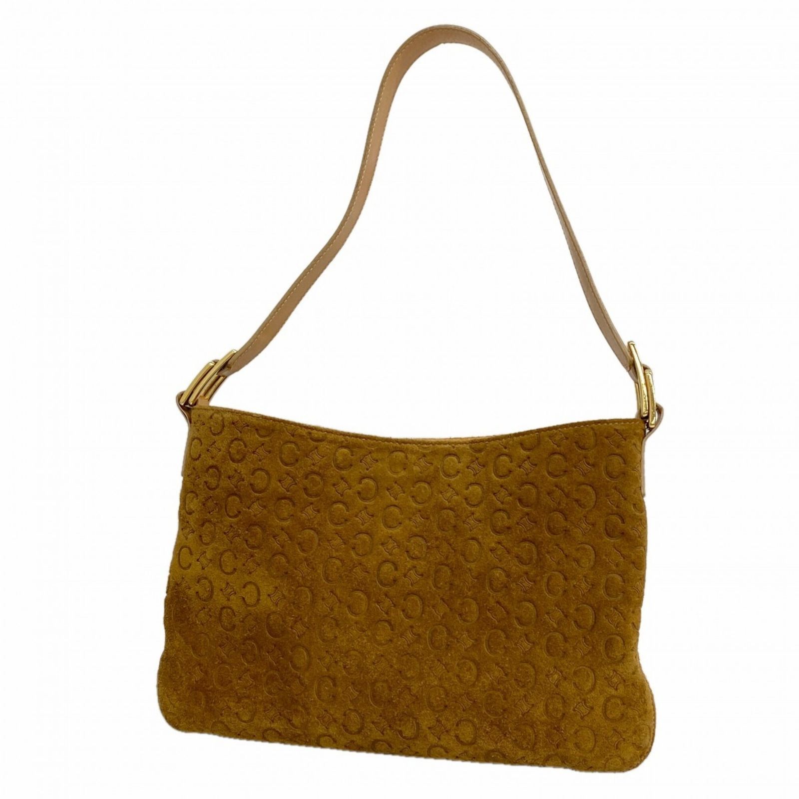 セリーヌ(Celine) セリーヌ ショルダーバッグ Cマカダム スウェード ブラウン レディース