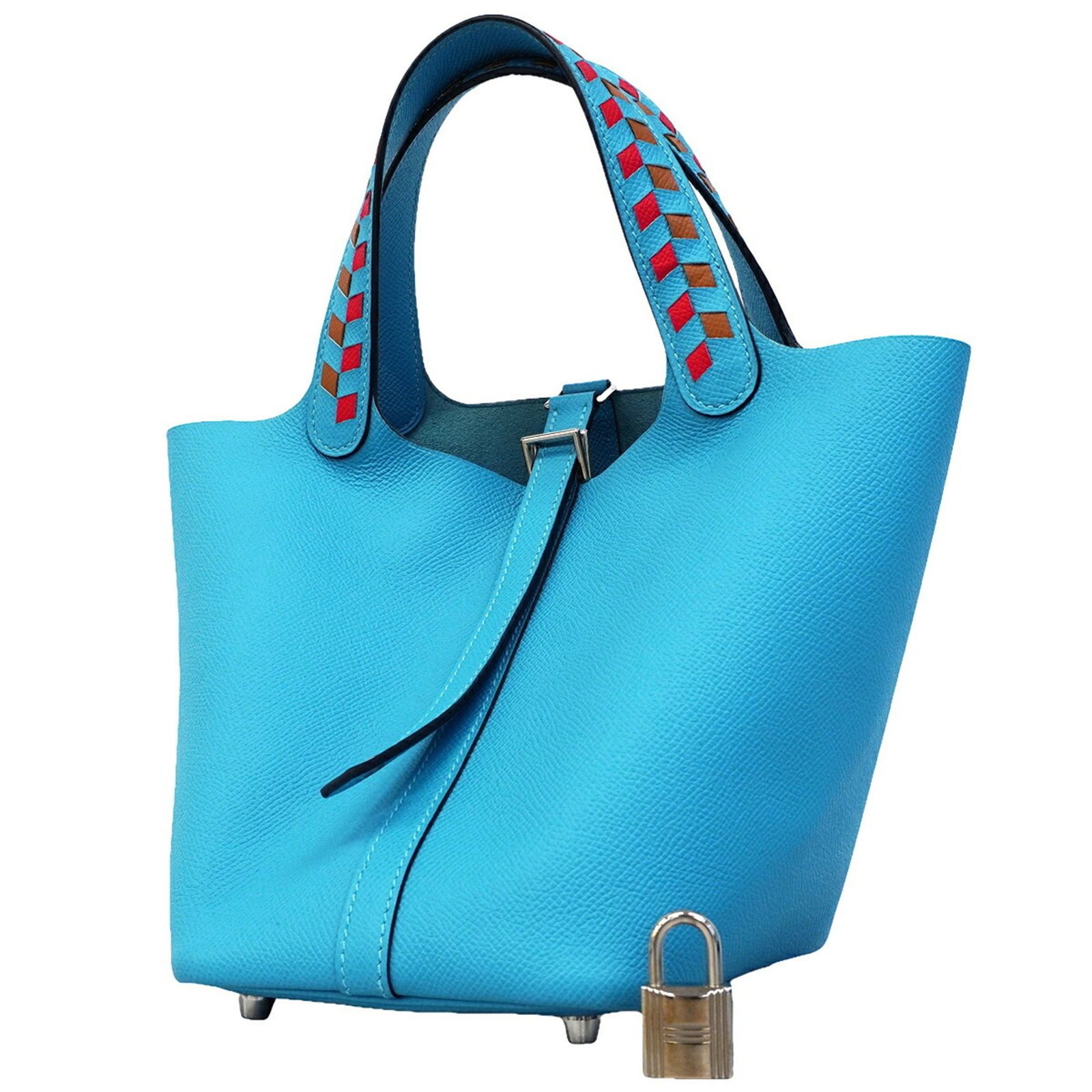 エルメス(Hermes) エルメス ハンドバッグ ピコタンロックPMトレサージュ ヴォーエプソン ブルーノール D刻印レディース OP007697