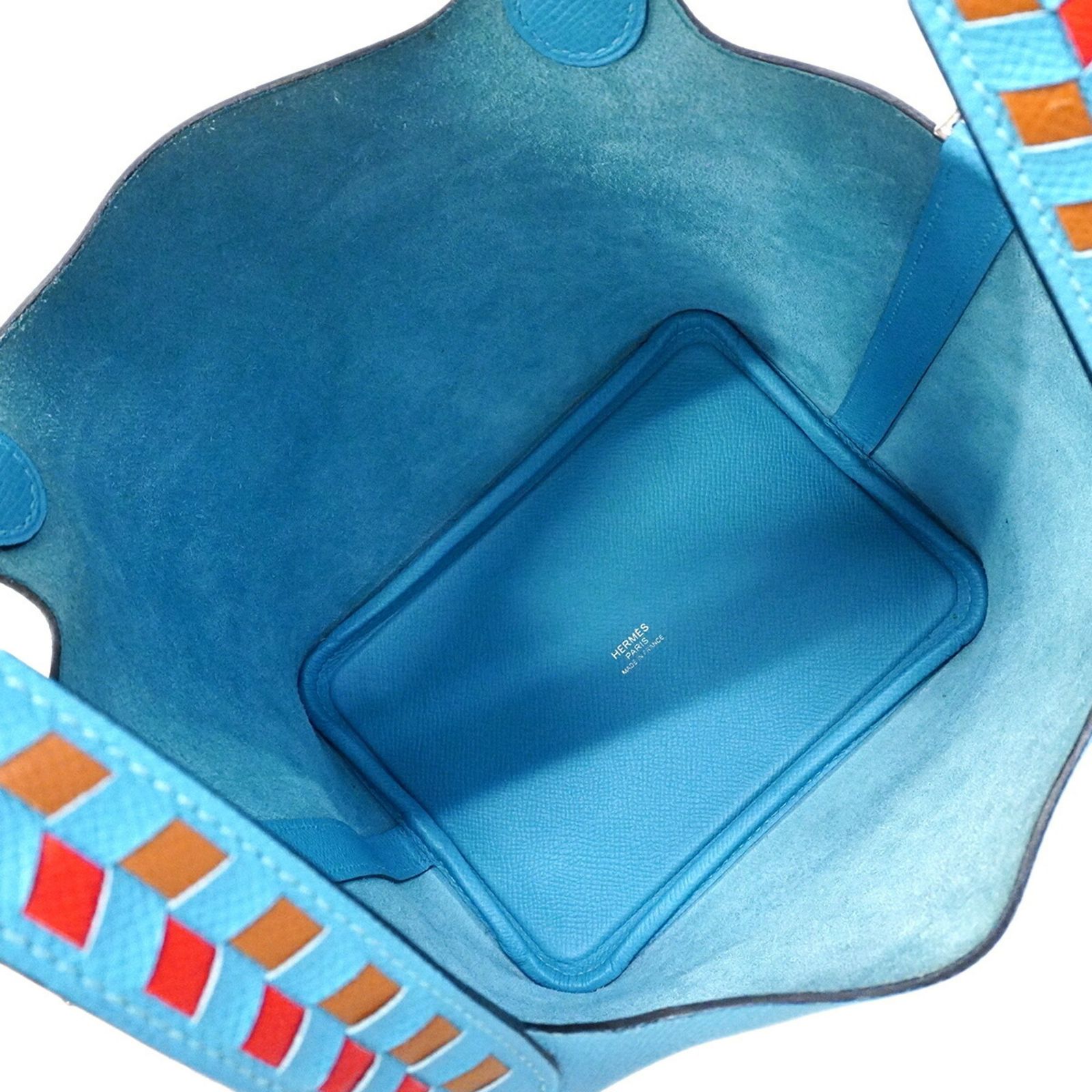 エルメス(Hermes) エルメス ハンドバッグ ピコタンロックPMトレサージュ ヴォーエプソン ブルーノール D刻印レディース OP007697