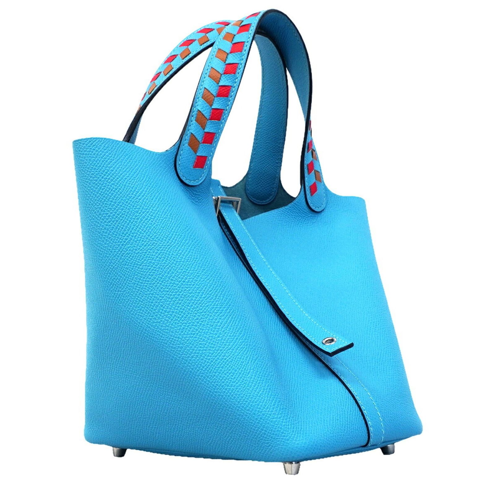 エルメス(Hermes) エルメス ハンドバッグ ピコタンロックPMトレサージュ ヴォーエプソン ブルーノール D刻印レディース OP007697