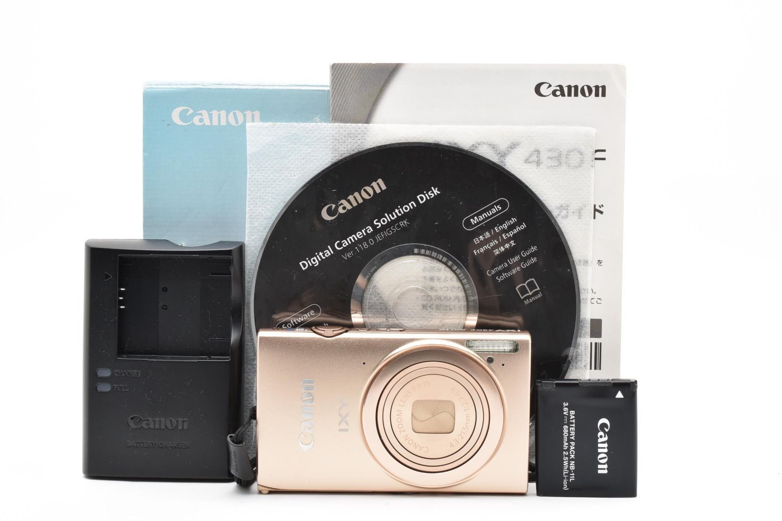 ■ ほぼ新品 ■ キヤノン　CANON IXY 430F ゴールド PC1881 《動作確認済・元箱・説明書・充電器・バッテリー付》 デジカメ #A1318
