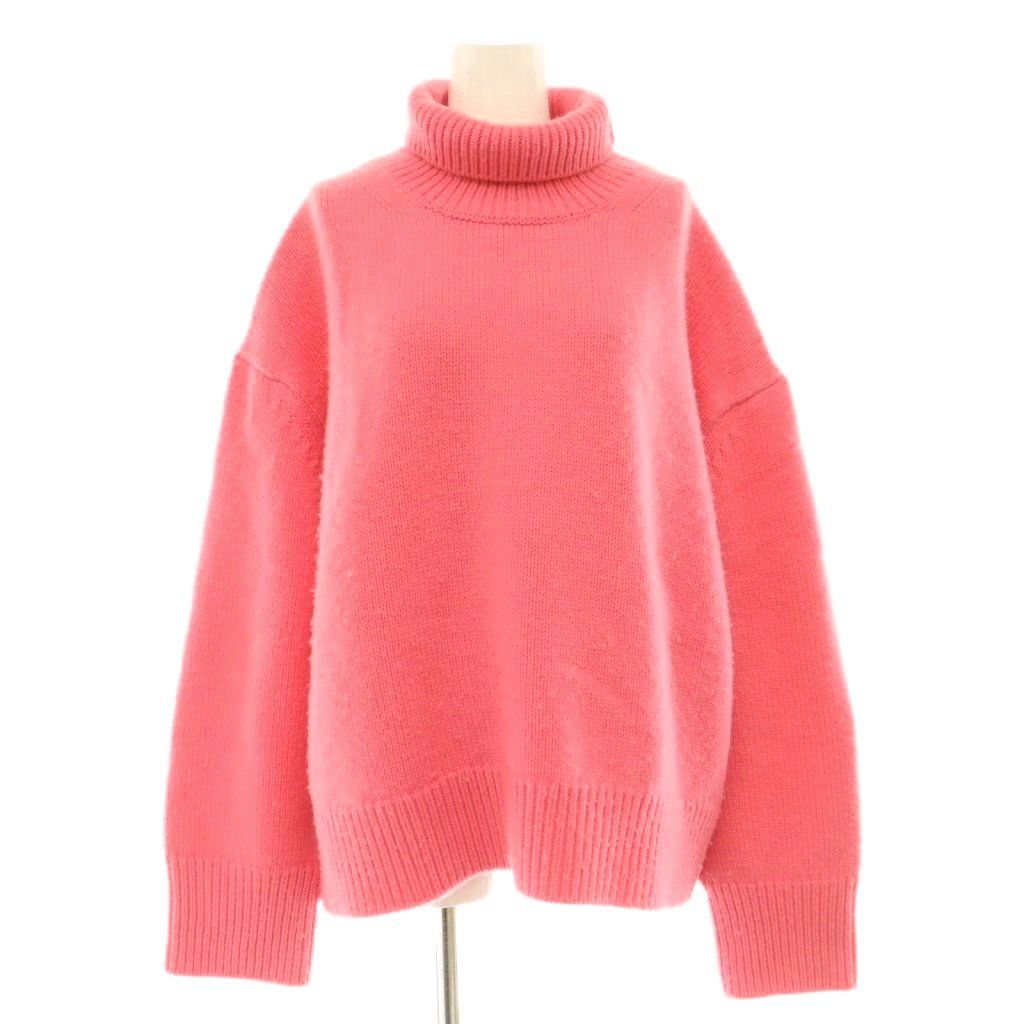 セリーヌ CELINE フィービー期 2 カシミヤチャンキーニット セーター タートルネック ワンカラー 無地 S ピンク 3GO4/6394 /BB ■SH