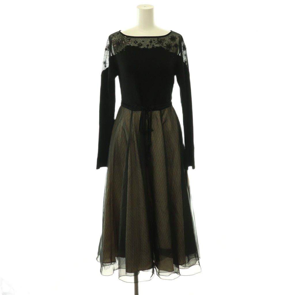 セルフォード CELFORD 26SS YUMI KATSURA for CELFORD コラボスターリーニットドレス ワンピース ロング 38 ブラック /DF ■OS ■SH 14,630円