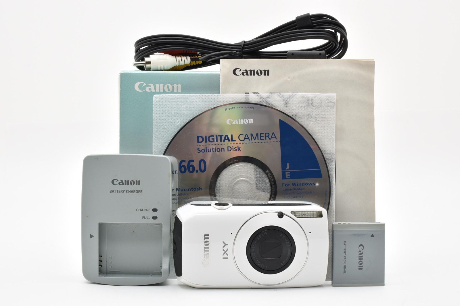 ■ ほぼ新品 ■ キヤノン　CANON IXY 30S ホワイト PC1473 《動作確認済・元箱・説明書・充電器・バッテリー付》 デジカメ #A1319