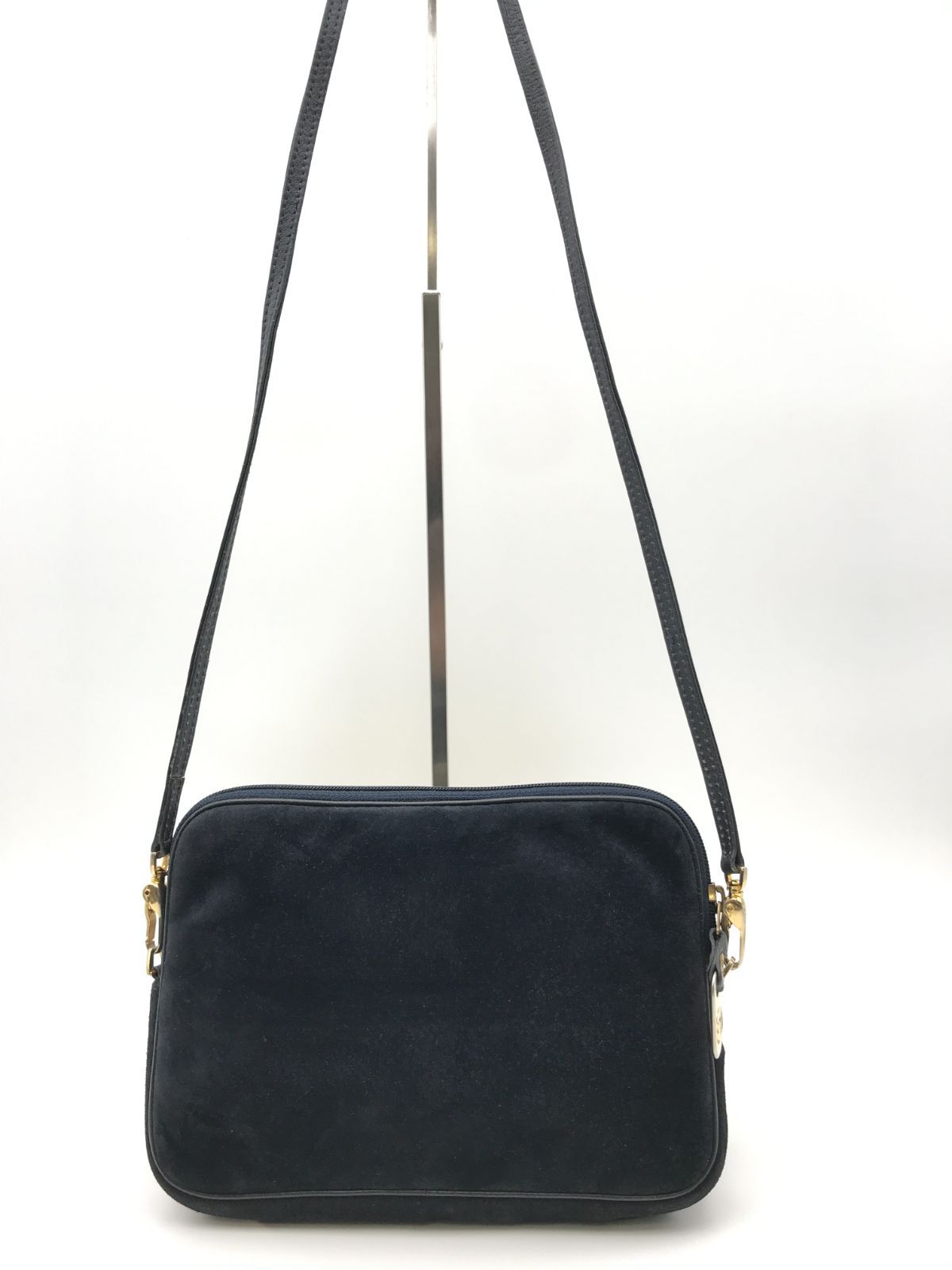 GUCCI オールドグッチ ショルダーバッグ ミニ スエード ネイビー 403