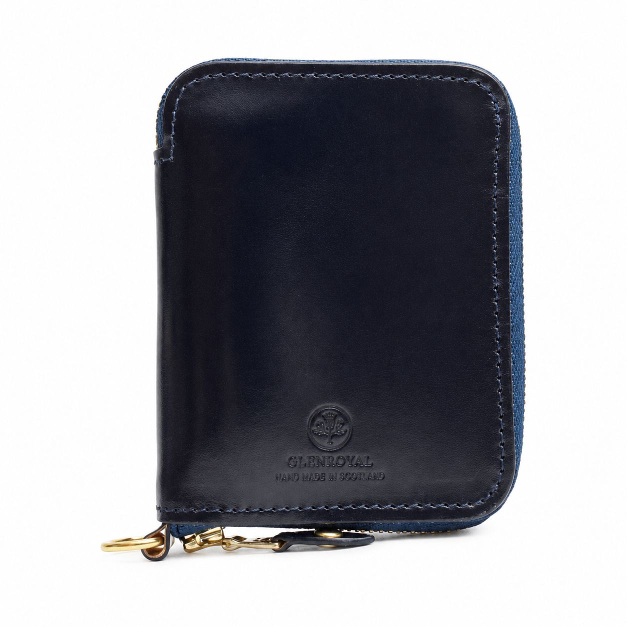 【ギフト対応可】グレンロイヤル GLENROYAL 二つ折り財布 ZIP AROUND SMALL WALLET DARK BLUE ブライドルレザー ラウンドファスナー メンズ レディース 人気 ブランド おしゃれ 誕生日 記念 プレゼント 送料無料
