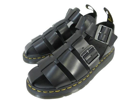 ドクターマーチン DR.MARTENS 30766001 Garin サンダル シューズ フィッシャーマン レザー ストラップ 無地 ブラック UK5 24cm QQQ