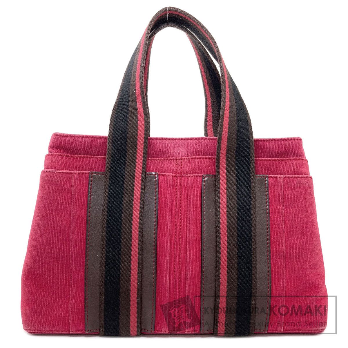 HERMES エルメス トロカホリゾンタルPM ハンドバッグ キャンバス レディース [中古]