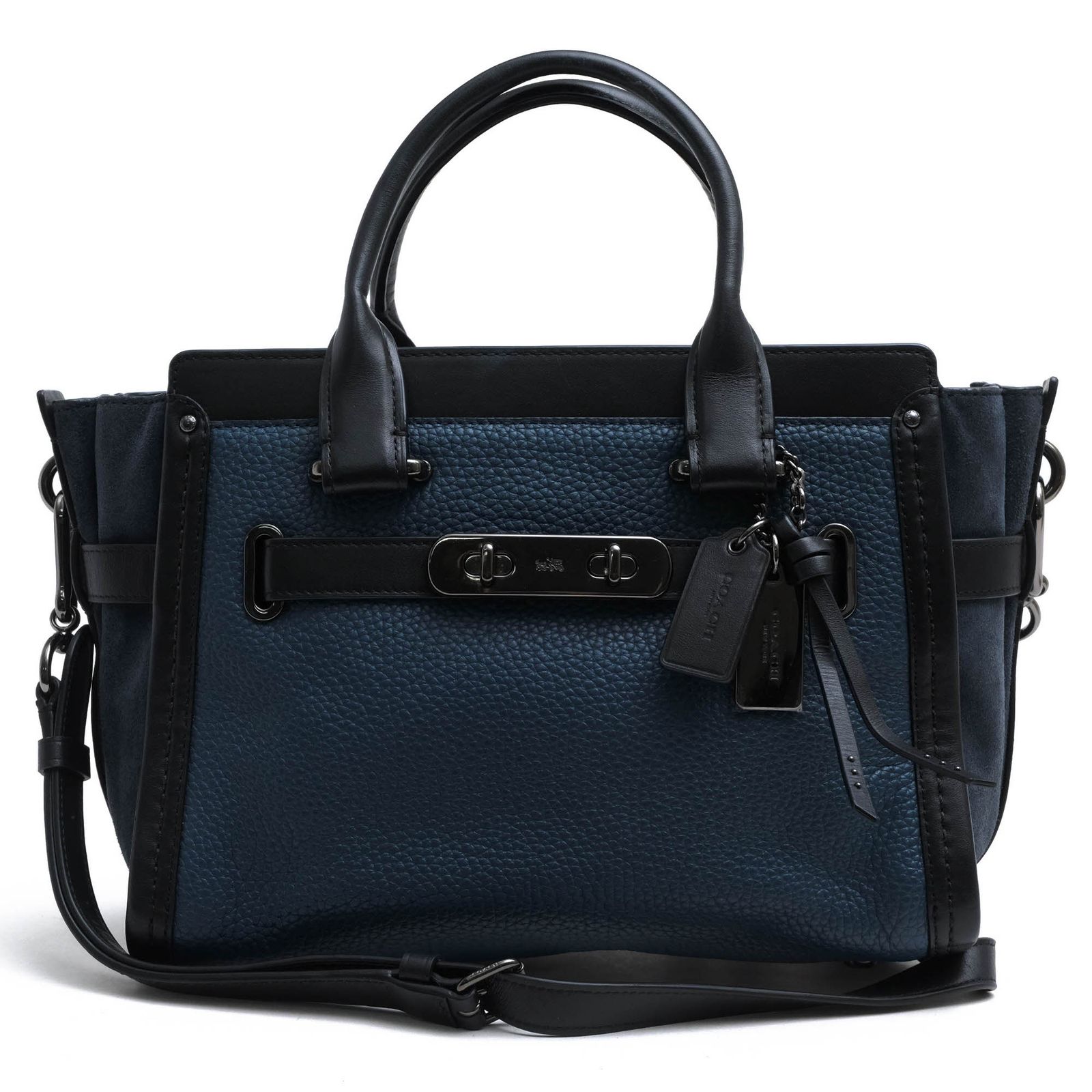 コーチ／COACH バッグ ハンドバッグ 鞄 トートバッグ レディース 女性 女性用 レザー 革 本革 ネイビー 紺 59505 SWAGGER スワッガー 27 ミックスド レザー 2WAY ショルダーバッグ シボ革 シュリンクレザー