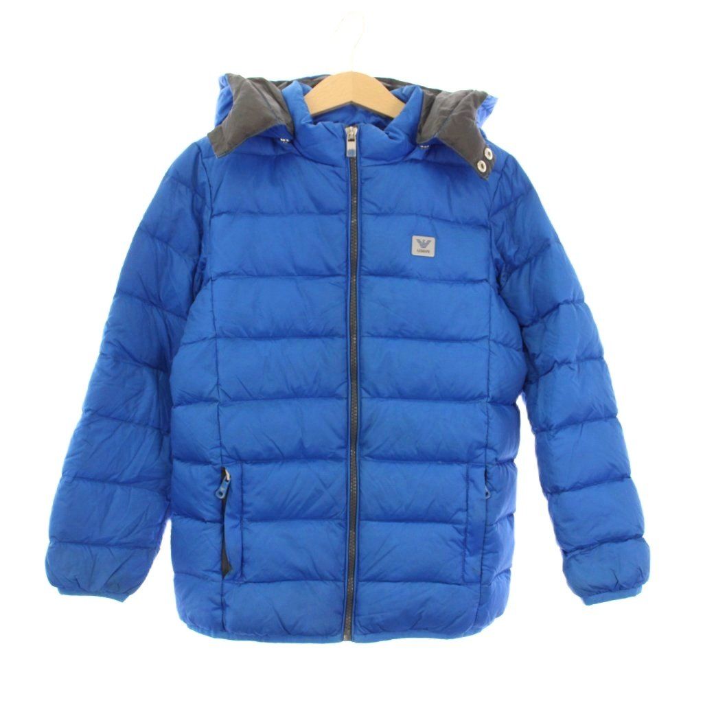 アルマーニ ジュニア ARMANI Jr ダウンジャケットフーディ ジップアップ 8A 青 /KH