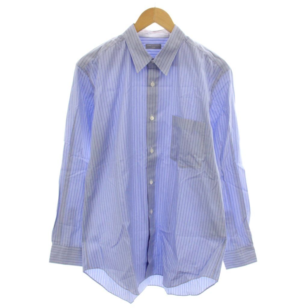 コムデギャルソンオム COMME des GARCONS HOMME 田中オム期 AD2002 シャツ 長袖 ストライプ柄 サックスブルー 赤 レッド HI-B023 /YT
