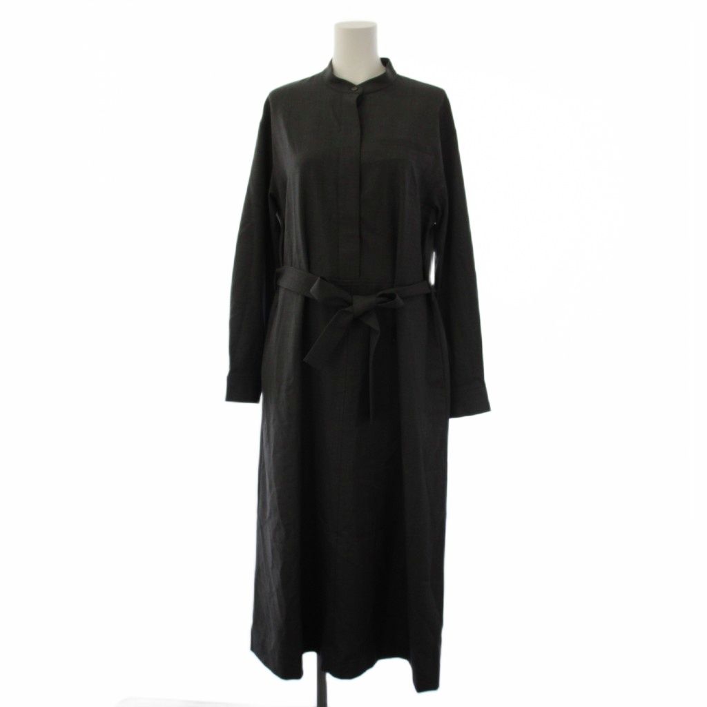セオリーリュクス theory luxe 25AW SUAVE SAXONY SERINE DRESS ワンピース ロング 長袖 ウール 38 グレー 03-5405505 /BM
