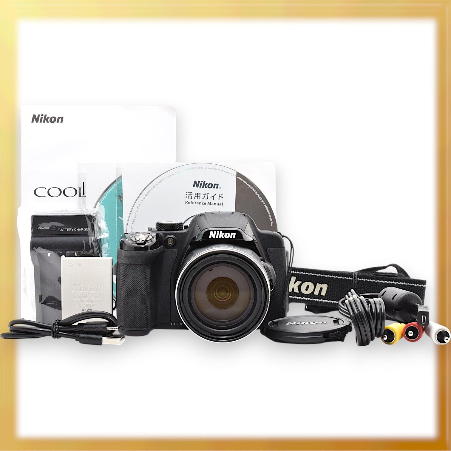 美品｜Nikon COOLPIX P520 デジタルカメラ 光学42倍ズーム バリアングル液晶 ブラック｜M307
