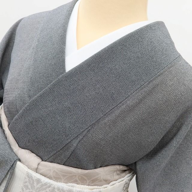 百華❀Y5095◇美品 縫い一ツ紋 正絹 居敷当て付き 手縫い仕立て 絽 鮫