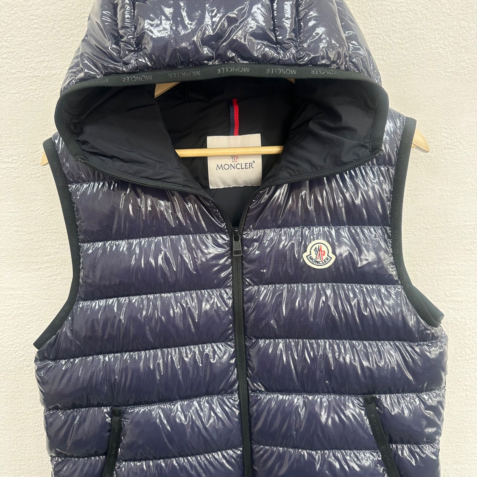 美品】MONCLER モンクレール LAPPE GILET ロゴワッペン ダブルジップ