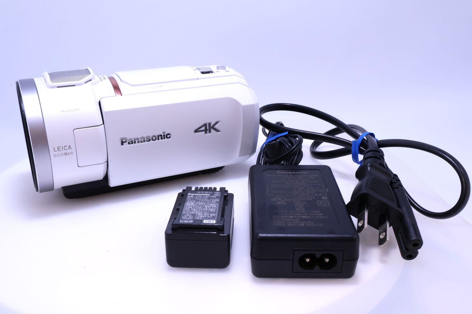 【美品】Panasonic HC-VX2M ビデオカメラ VX2M 64GB 4K 光学24倍ズーム ピュアホワイト