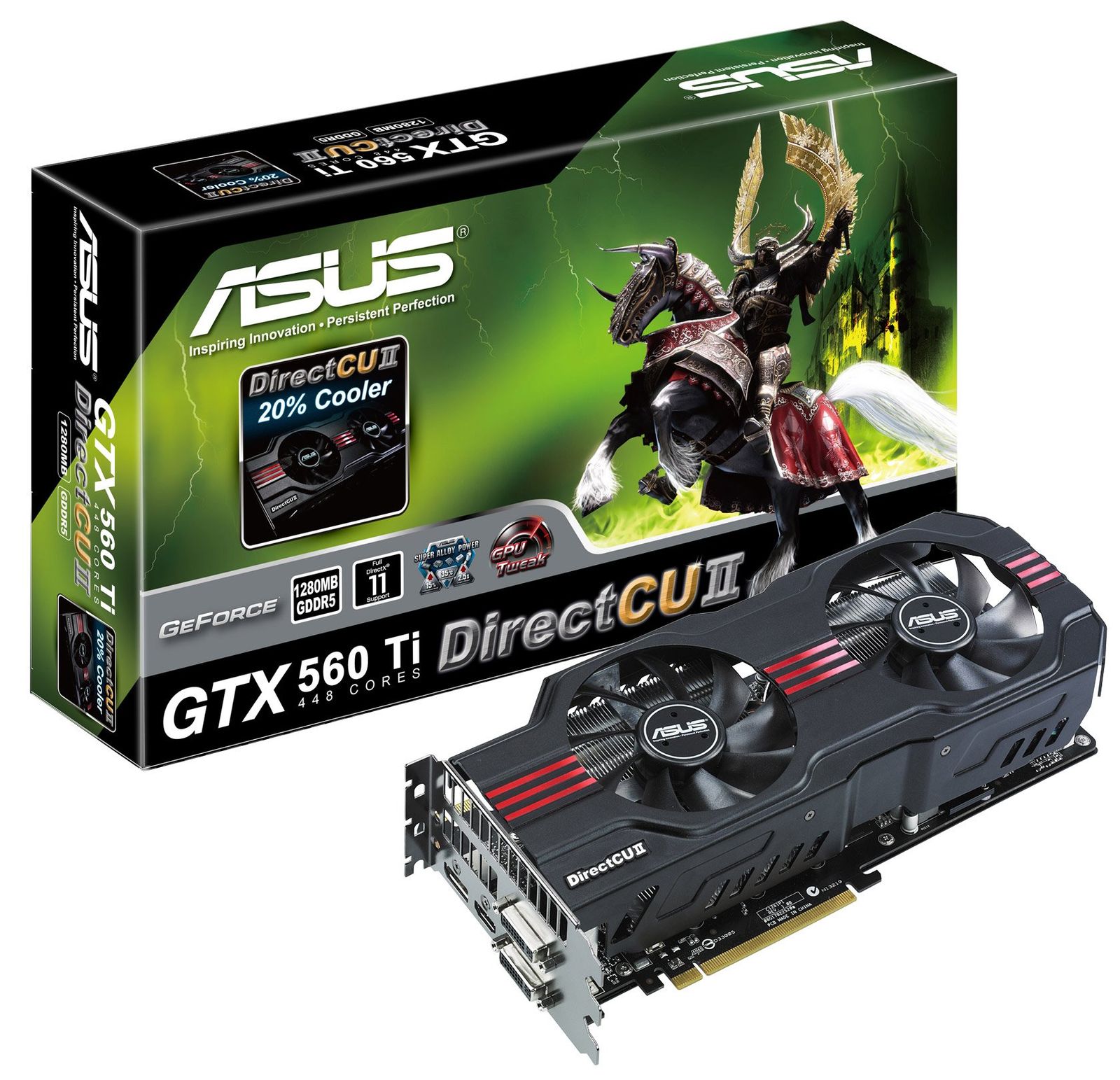 新品 Asus Carte Graphique Nvidia ENGTX560 Ti DCII TOP/2DI/1GD5 PCI-Express