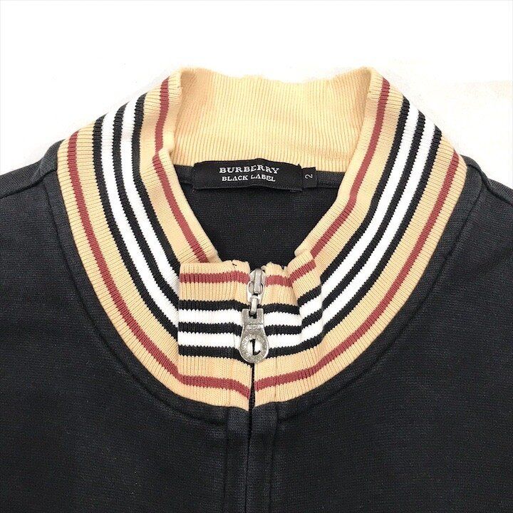 良品 Burberry バーバリー ブラックレーベル スウェット ジップアップ