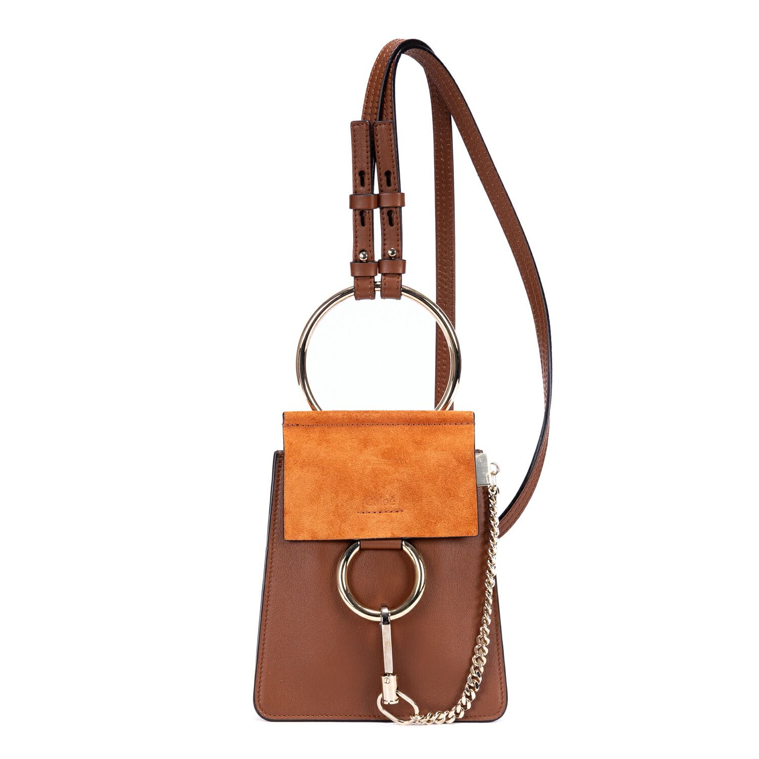 [中古] CHLOE クロエFaye Bracelet茶色、オレンジスムースカーフスキンレザー、スエードレザーA
