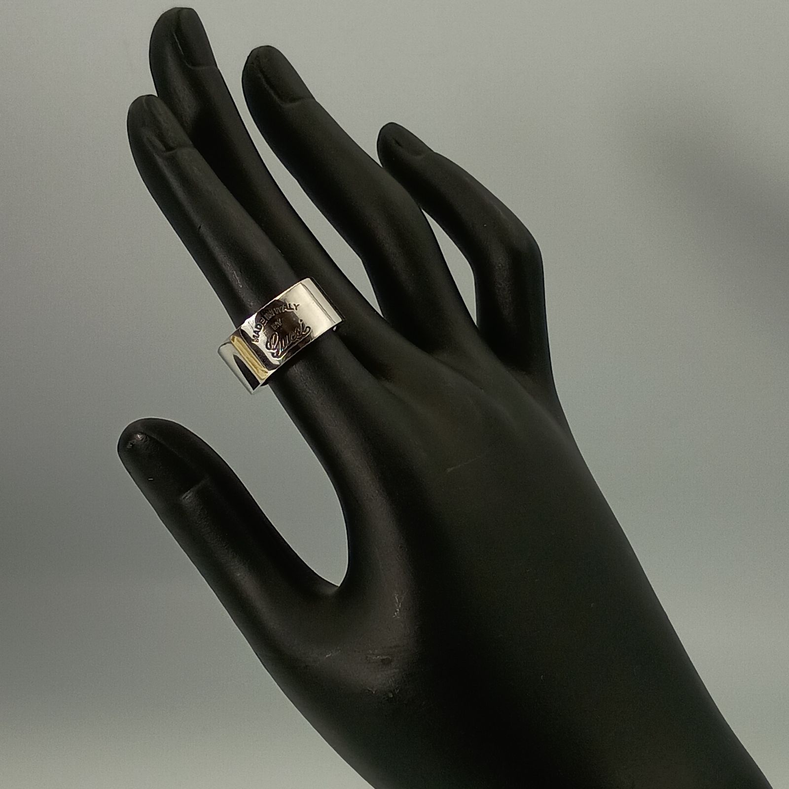 GUCCI グッチ 10号 ロゴ リング 指輪 レディース 表記11号 シルバー925