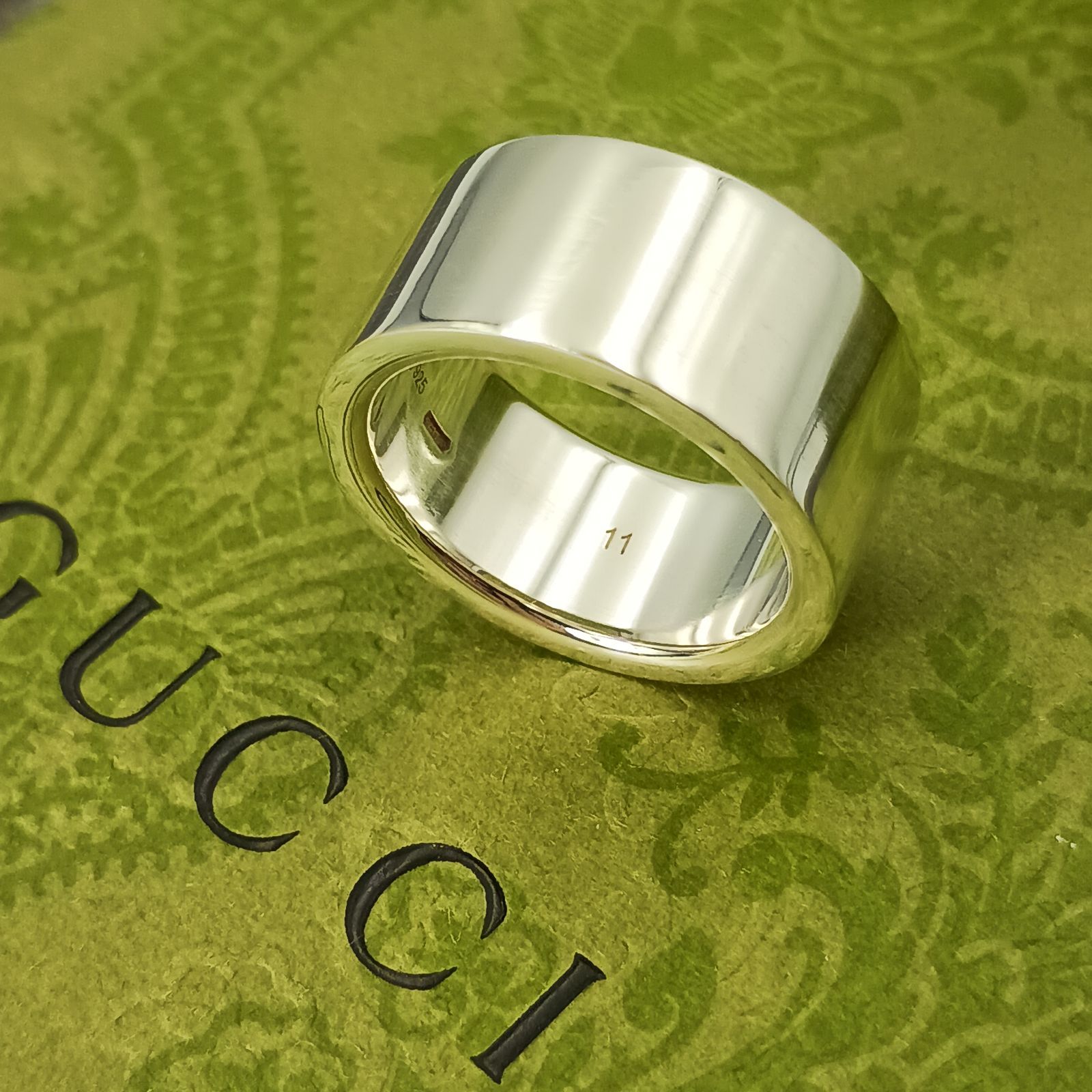 GUCCI グッチ 10号 ロゴ リング 指輪 レディース 表記11号 シルバー925 