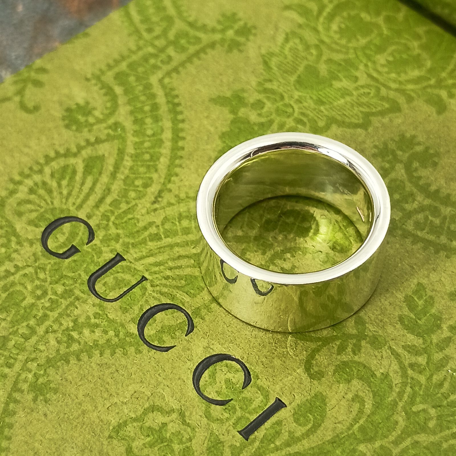 GUCCI グッチ 10号 ロゴ リング 指輪 レディース 表記11号 シルバー925