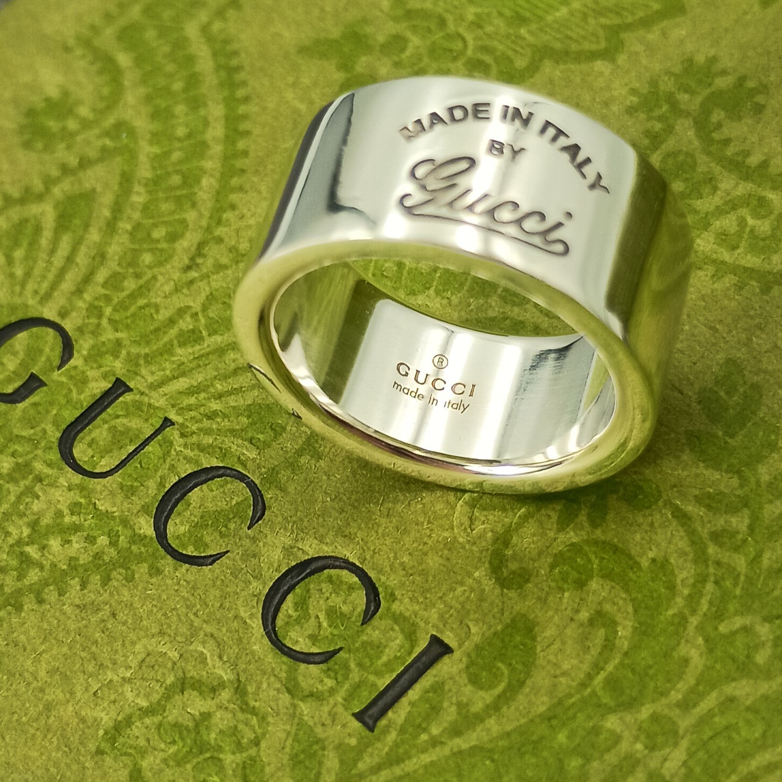 GUCCI グッチ 10号 ロゴ リング 指輪 レディース 表記11号 シルバー925